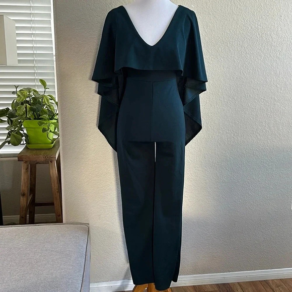 Forever 21 Green Cape Jumpsuit - Picture 2 of 7
